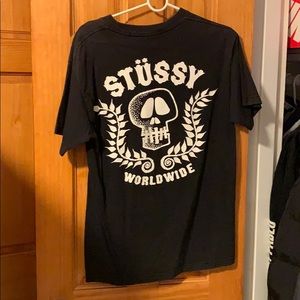 Stussy worldwide skull T-shirt